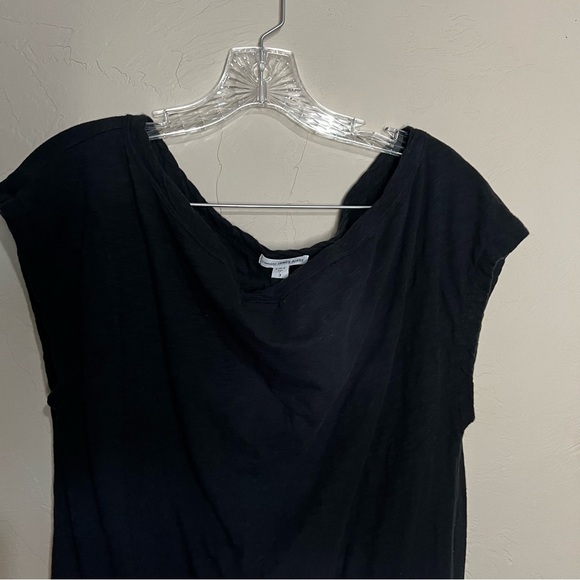 Standard James Perse Bateau Neckline Black Mini Scrunch T-Shirt Lagenlook Dress - Picture 3 of 7